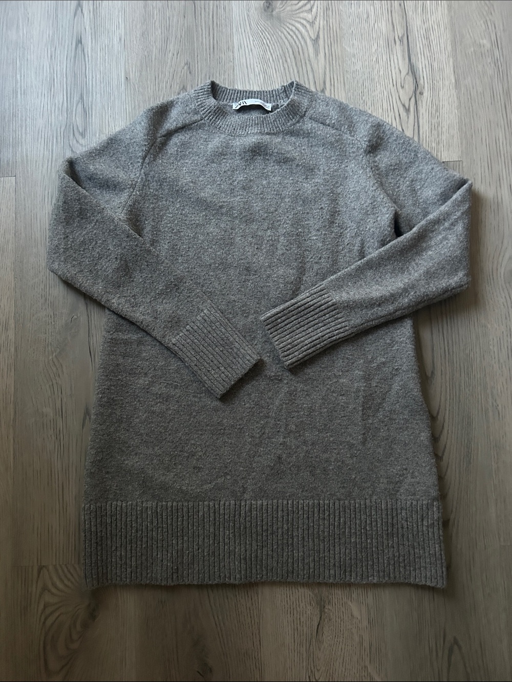 Zara Gray Sweater Mini Dress Size Small